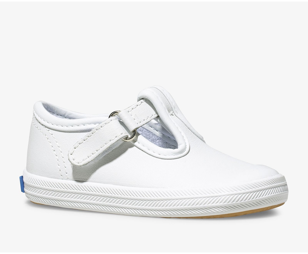 Slip On Παιδικα - Keds Champion Toe Cap T-Strap - Λευκα - MDRUF2387